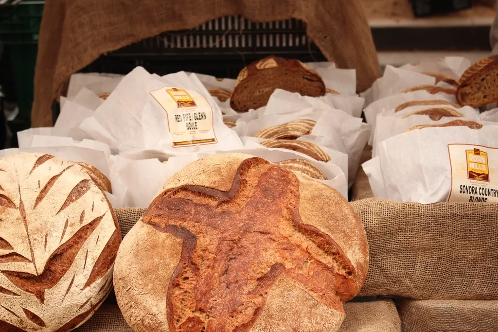 Local business marketing photo of fresh bread loaves at a neighborhood bakery